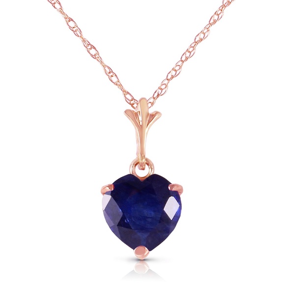 Galaxy Gold Products Jewelry - GOLD NECKLACE WITH NATURAL HEART SAPPHIRE
